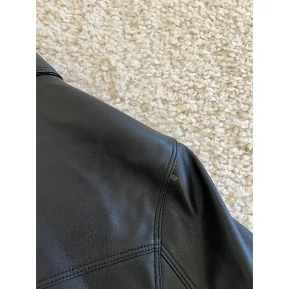 Zara Black Faux Leather Shirt Jacket Youth Size‎ 13-14 - Picture 4 of 10